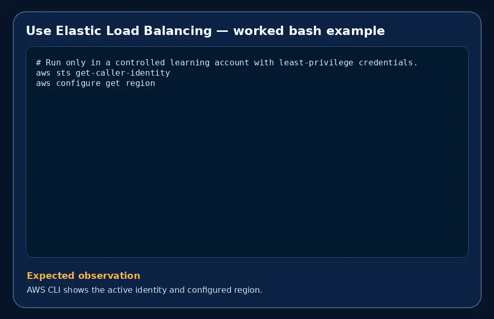 Code example for Use Elastic Load Balancing with the expected observation.