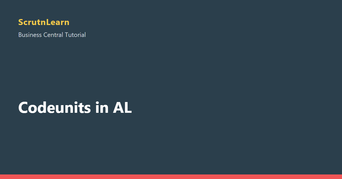 Codeunits in AL