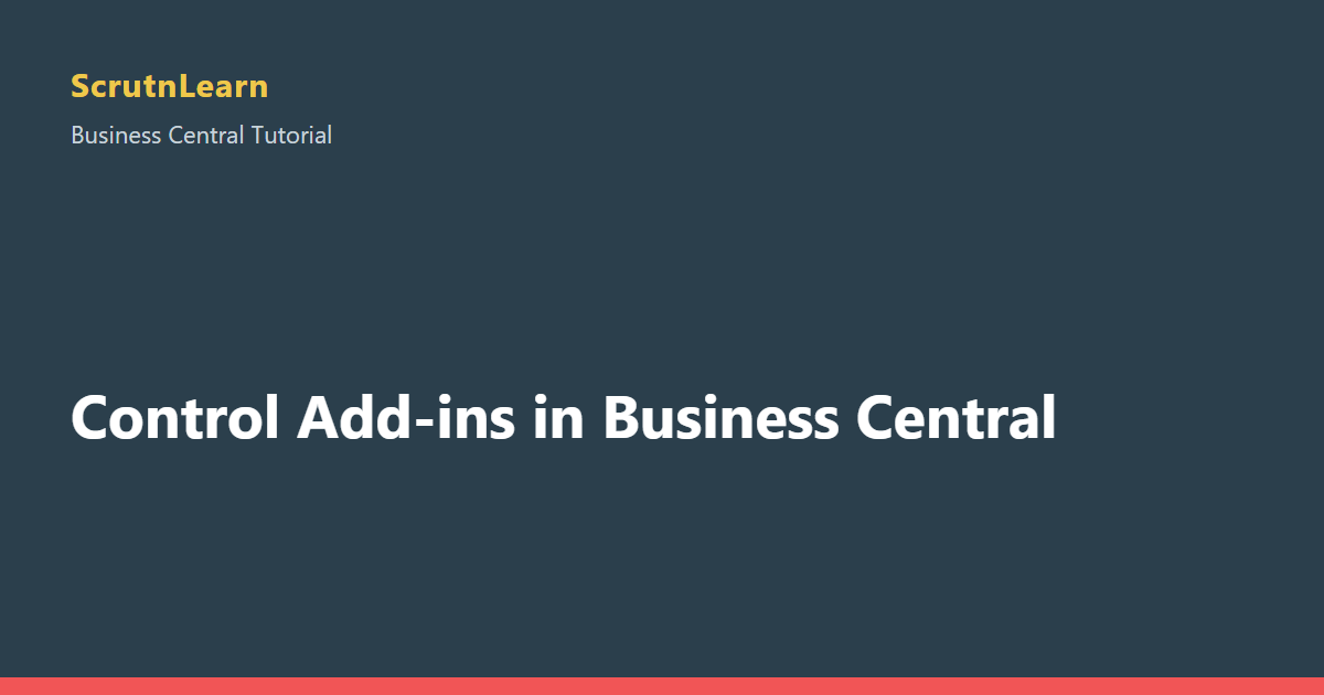 Control Add-ins in Business Central