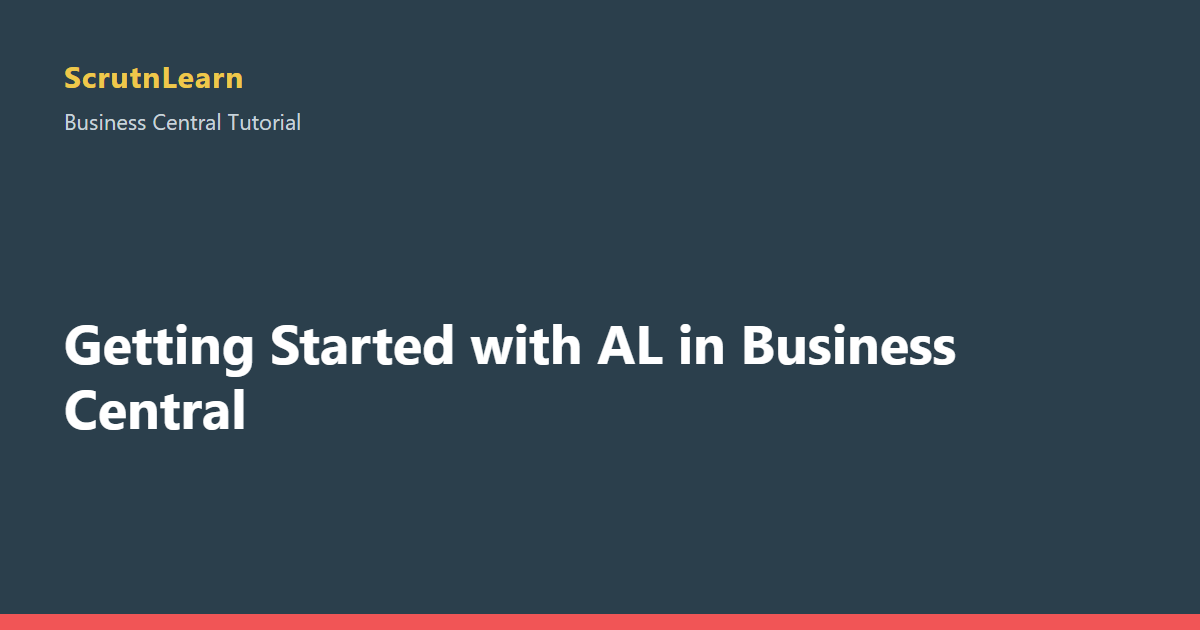 Getting Started with AL in Business Central
