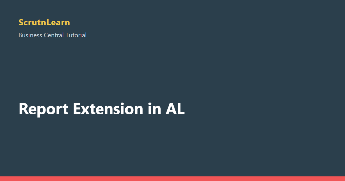 Report Extension in AL