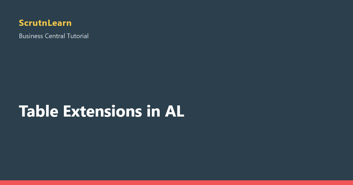 Table Extensions in AL