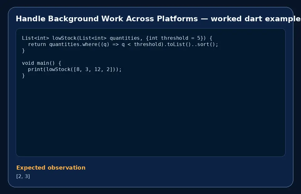 Code example for Handle Background Work Across Platforms with the expected observation.