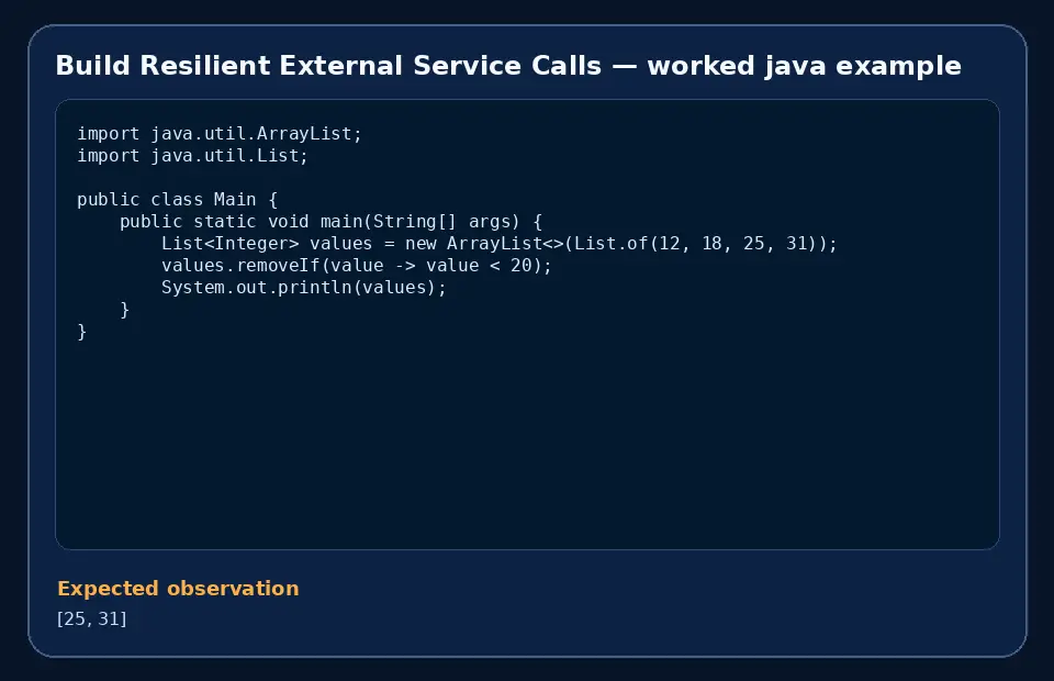 Code example for Build Resilient External Service Calls with the expected observation.